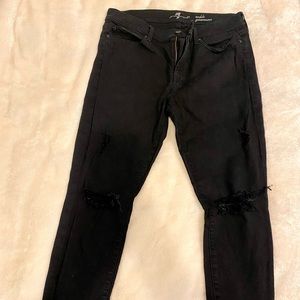 7 For All Mankind Black Ripped Jeans (size 32)
